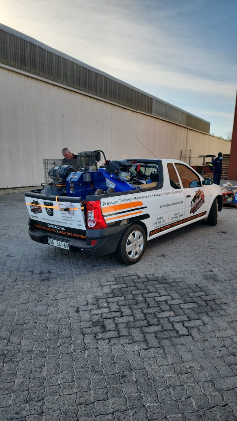 aims air company vehicle on-site delivering eqipment