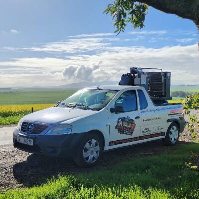 Company vehicle out on a job