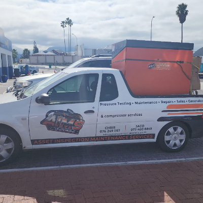 Company vehicle delivering equipment